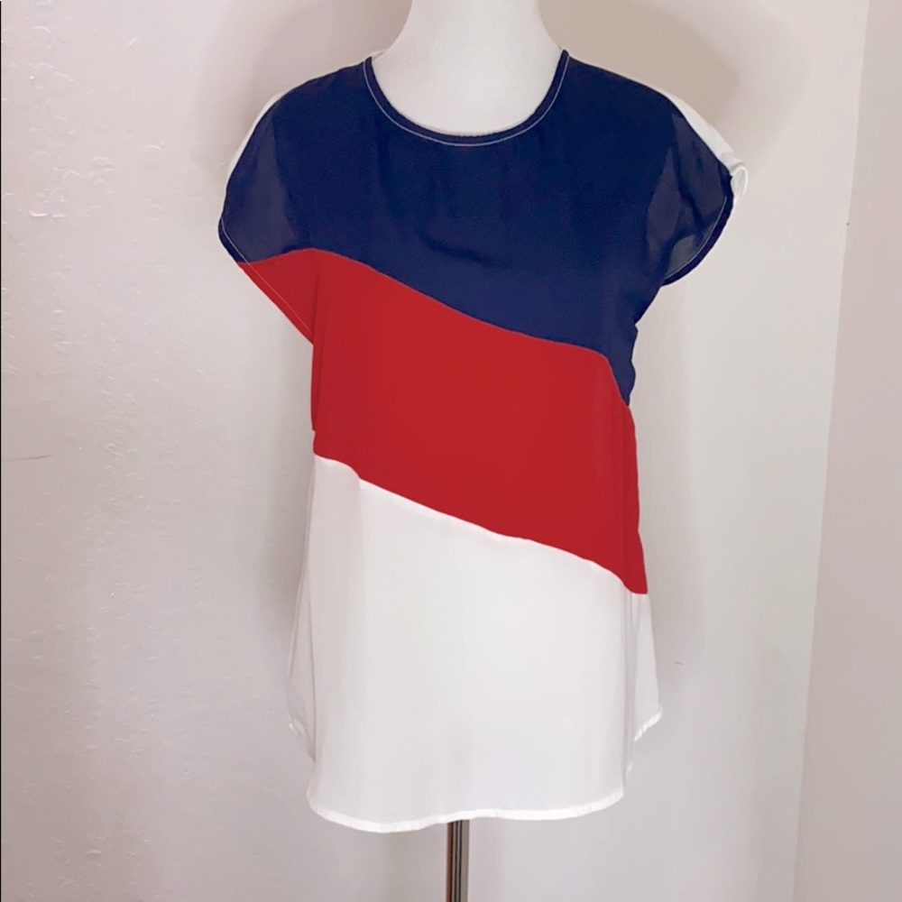 Color block blouse shirt